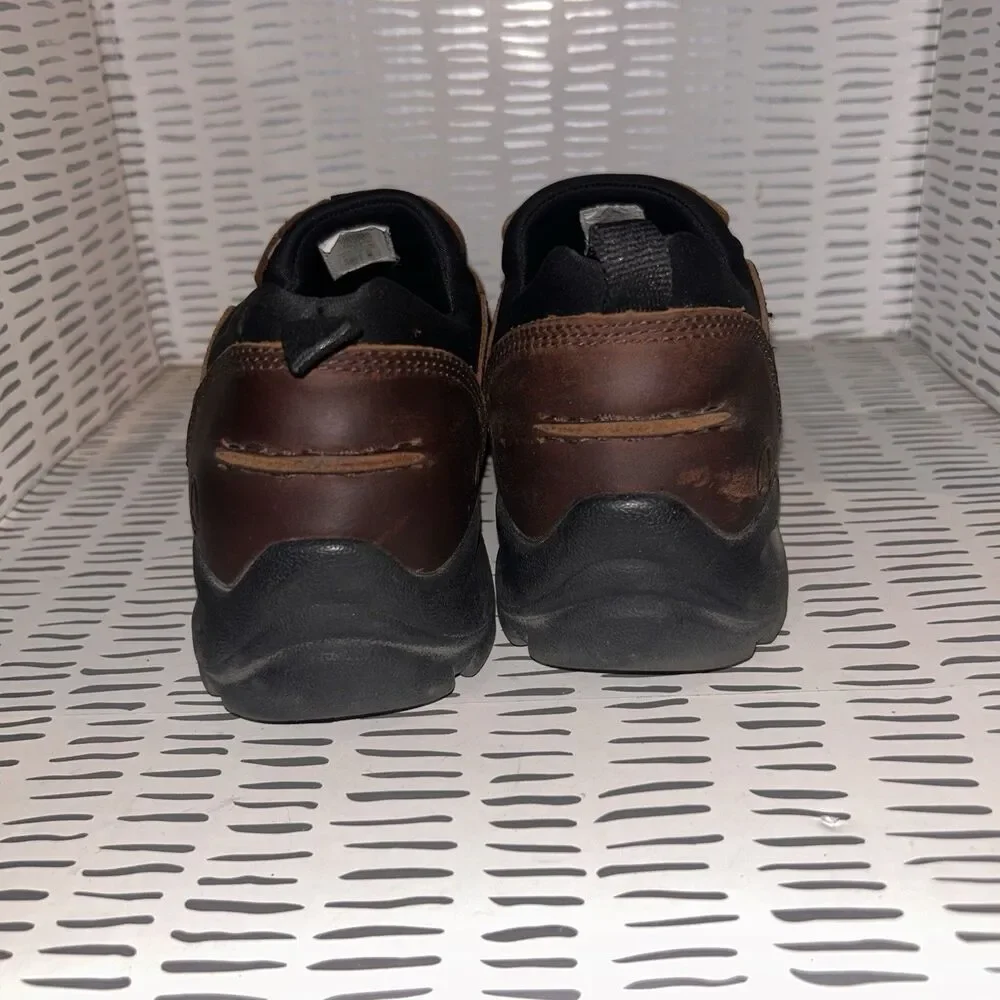 Lands End Mens Brown‎ Leather Moc All Weather Slip On Loafer Size 8.5D